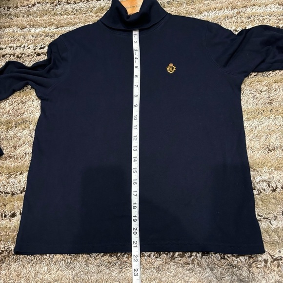 Lauren Ralph Lauren Medium Turtleneck Navy Blue Crest Logo - Picture 10 of 10